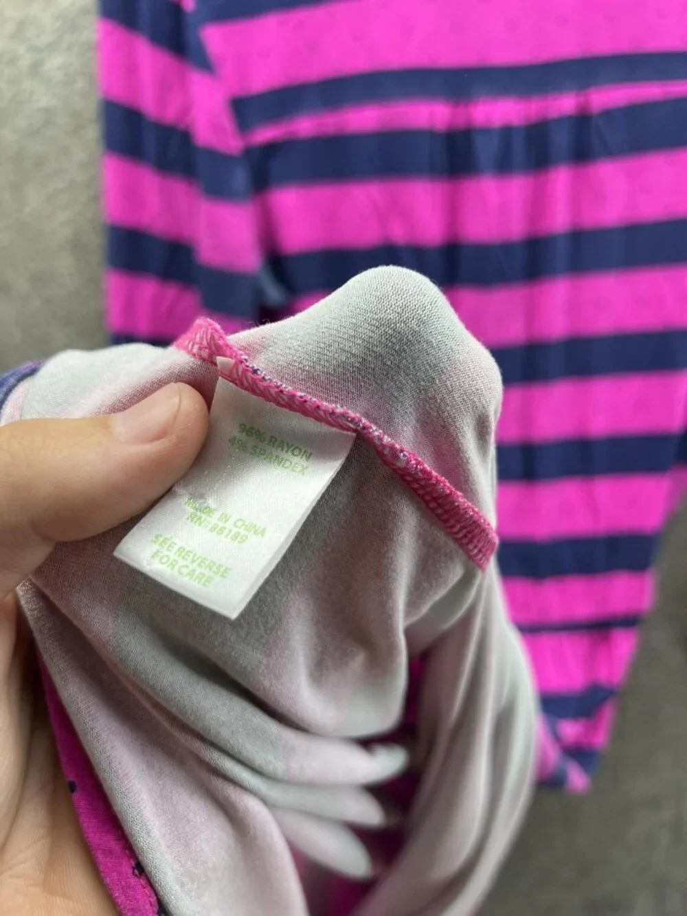 Lilly Pulitzer Dress Womens Small Pink Striped Henley 3/4 Sleeve Fit Flare Short